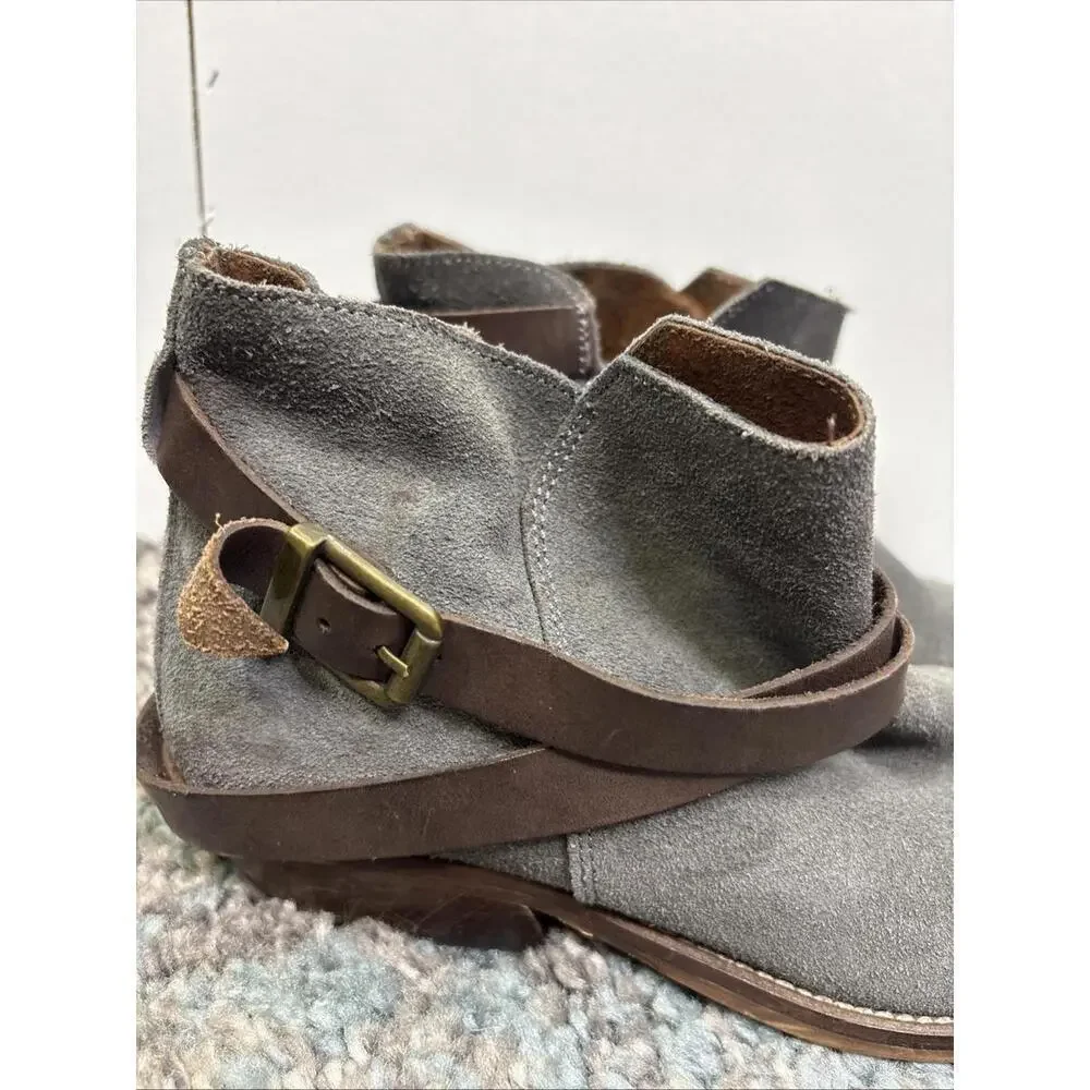 Sixtyseven Boots Womens 36 6 Anthropologie Boho Ankle Side Zip Buckles Leather